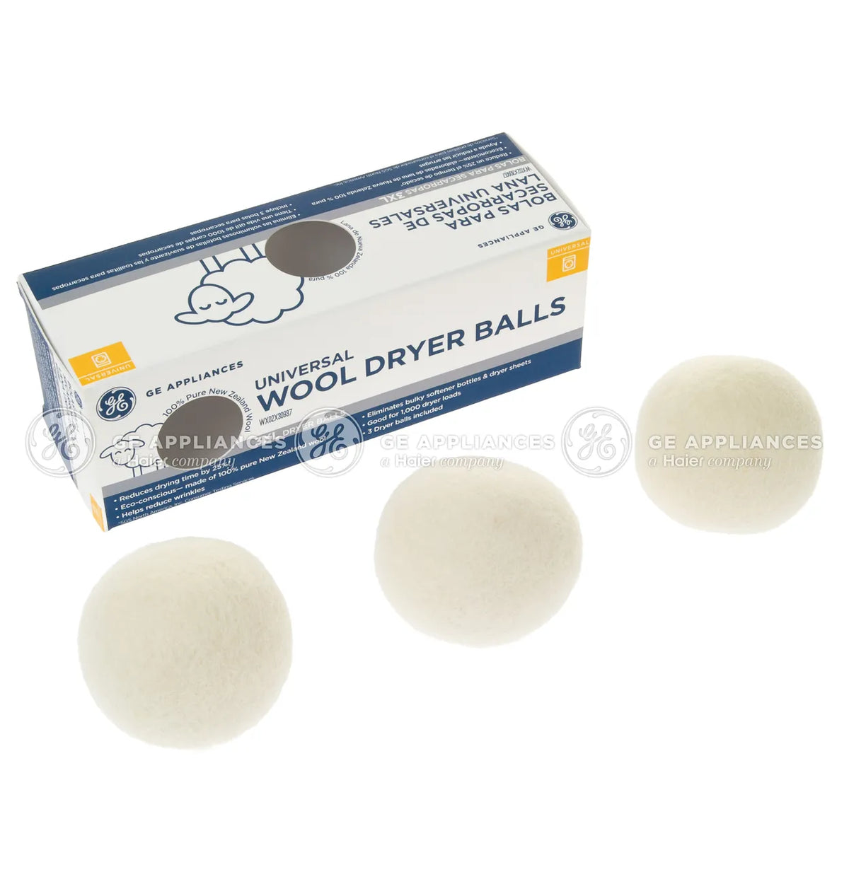 GE Universal Wool Dryer Balls 3 Pack WX02X30937