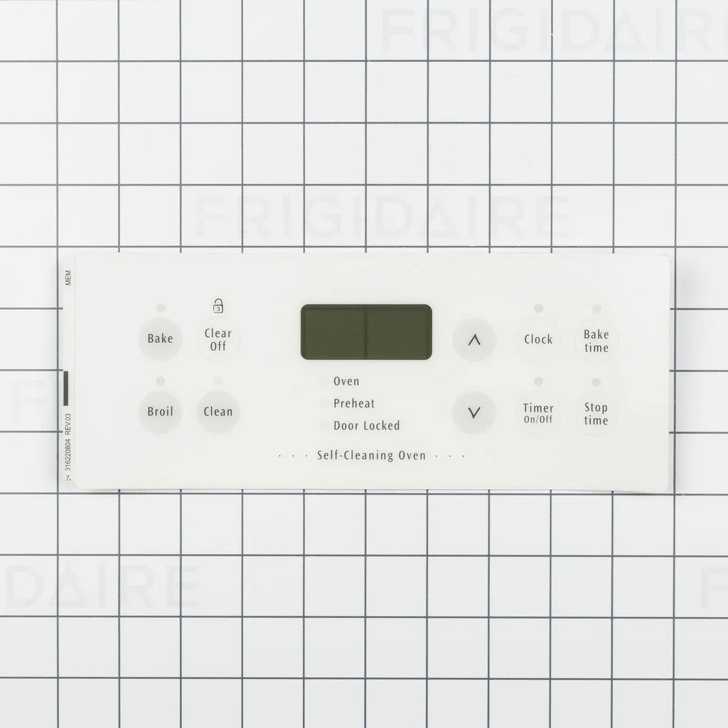 Frigidaire Range Clock Overlay Control Panel, White 316220804