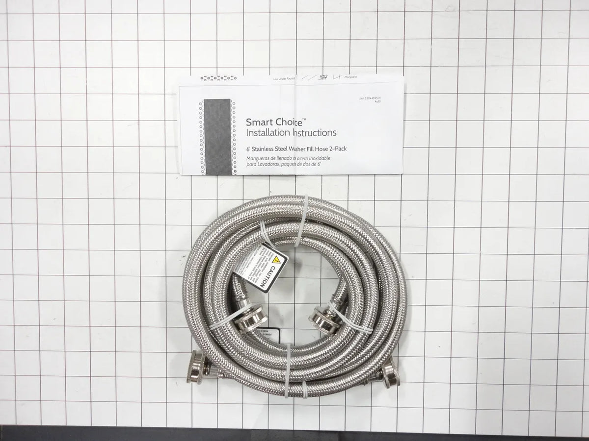 Frigidaire Stainless Steel Washer Fill Hoses 6 ft. 2 Pack 5304490736