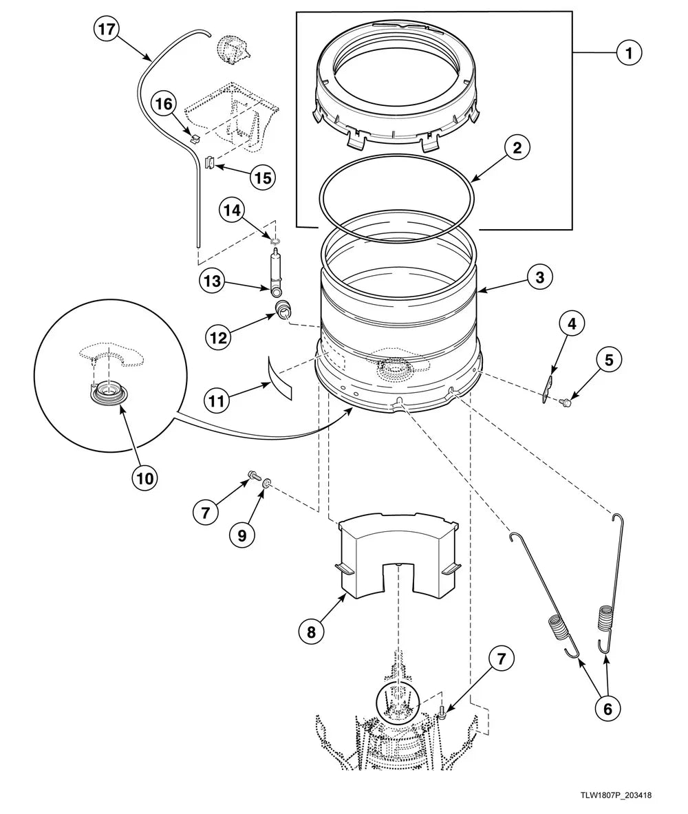 Speed Queen Washer Hub and Lip Seal Kit 766P3A