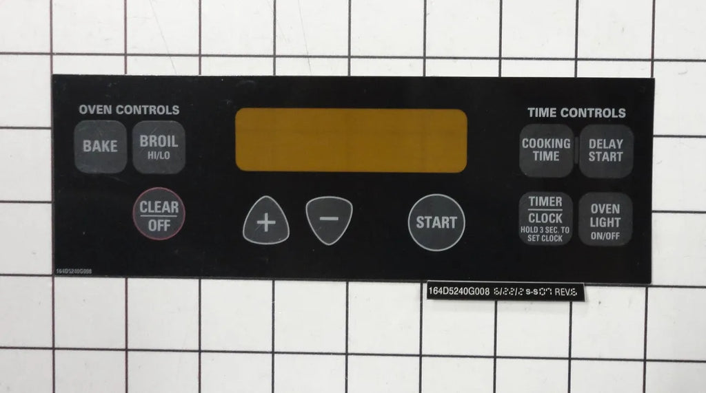 GE Range Black Touchpad Overlay WB27T10589
