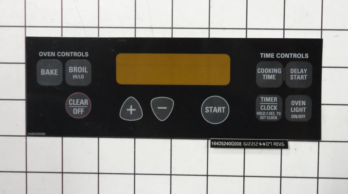 GE Range Black Touchpad Overlay WB27T10589