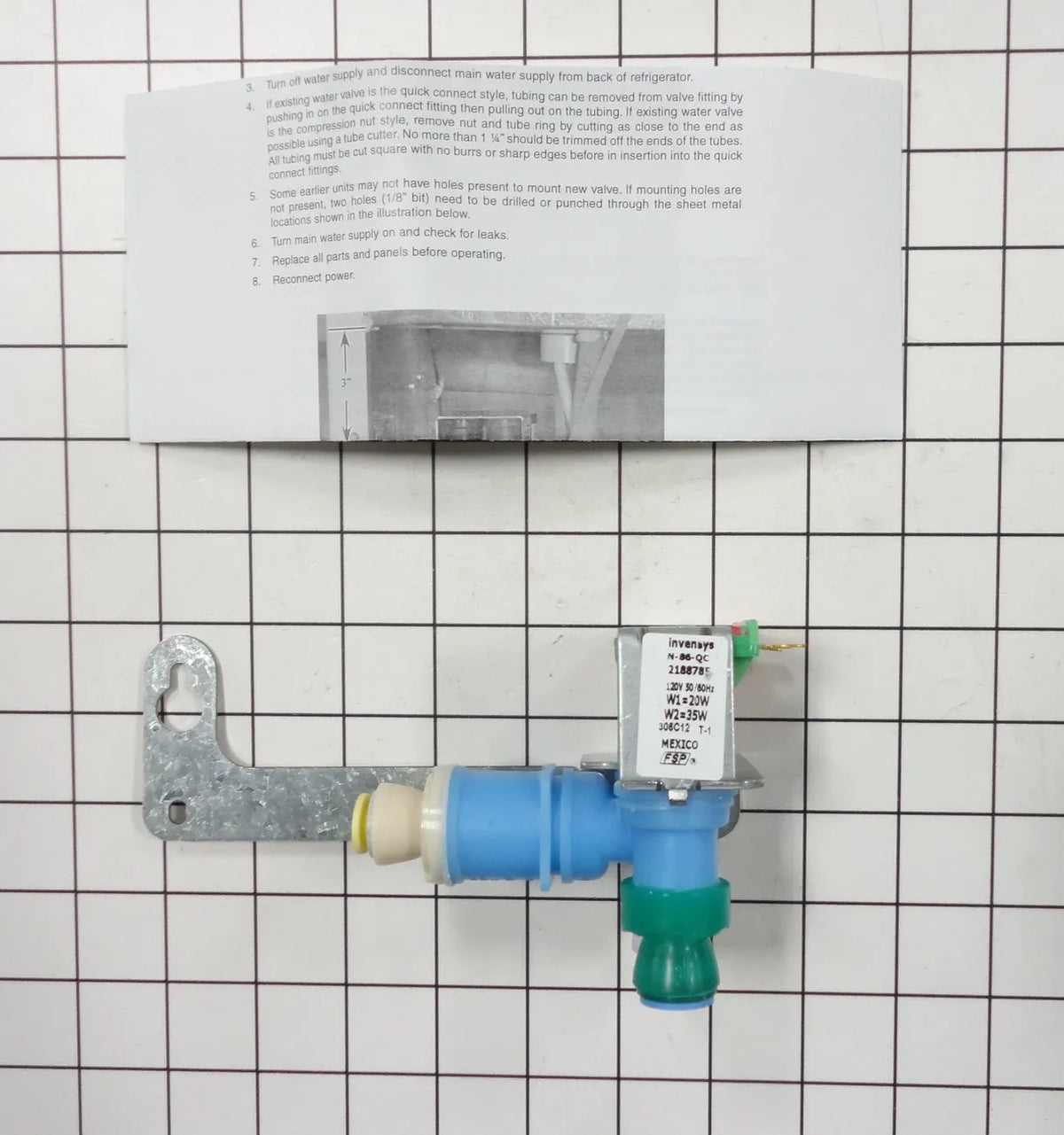 Whirlpool Refrigerator Ice Maker Water Inlet Valve WP2188785