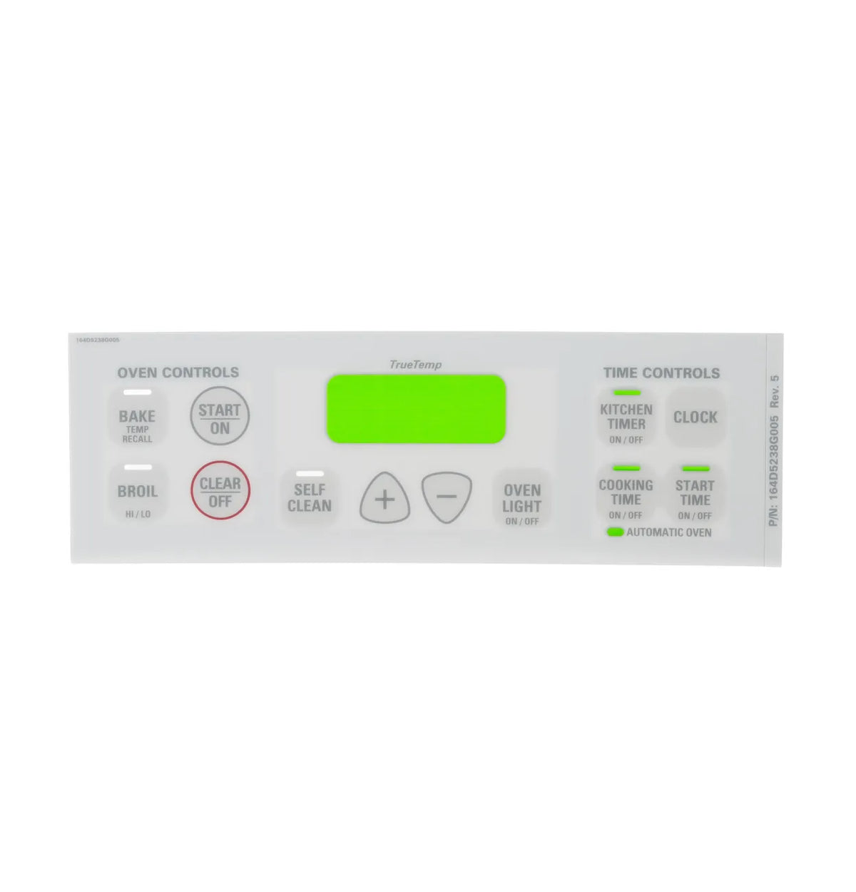 GE Range Faceplate Graphics Assembly WB27T10515