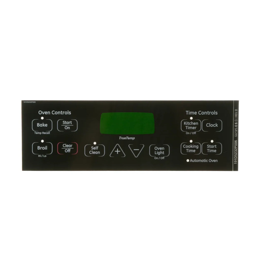 GE Range Faceplate Graphics Overlay WB27T11005