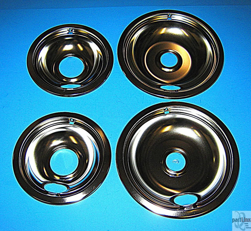 Whirlpool Range Chrome Drip Bowl Set of 4 W10278125