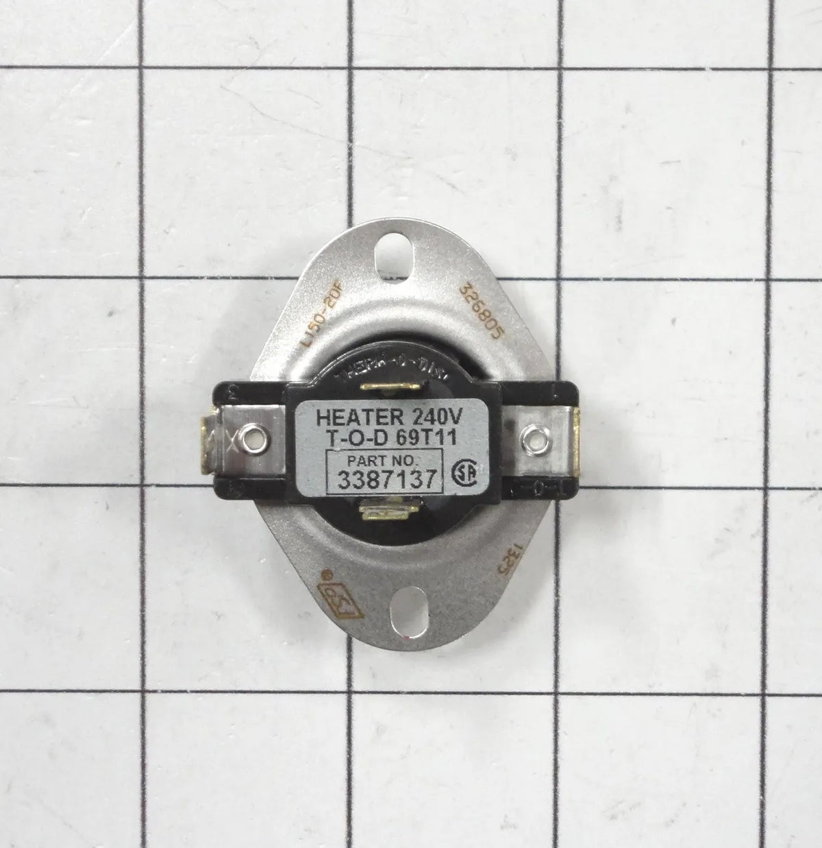 Whirlpool Dryer Cycling Thermostat 155F WP3387137