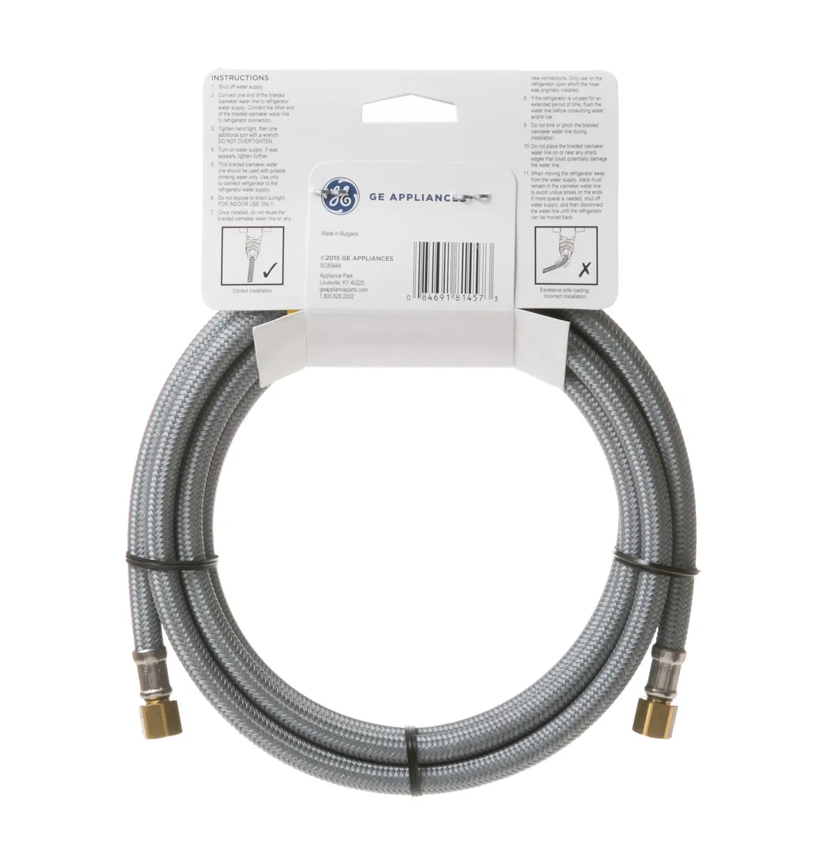 GE 8 Ft. Universal Braided Refrigerator Water Line PM08X10008
