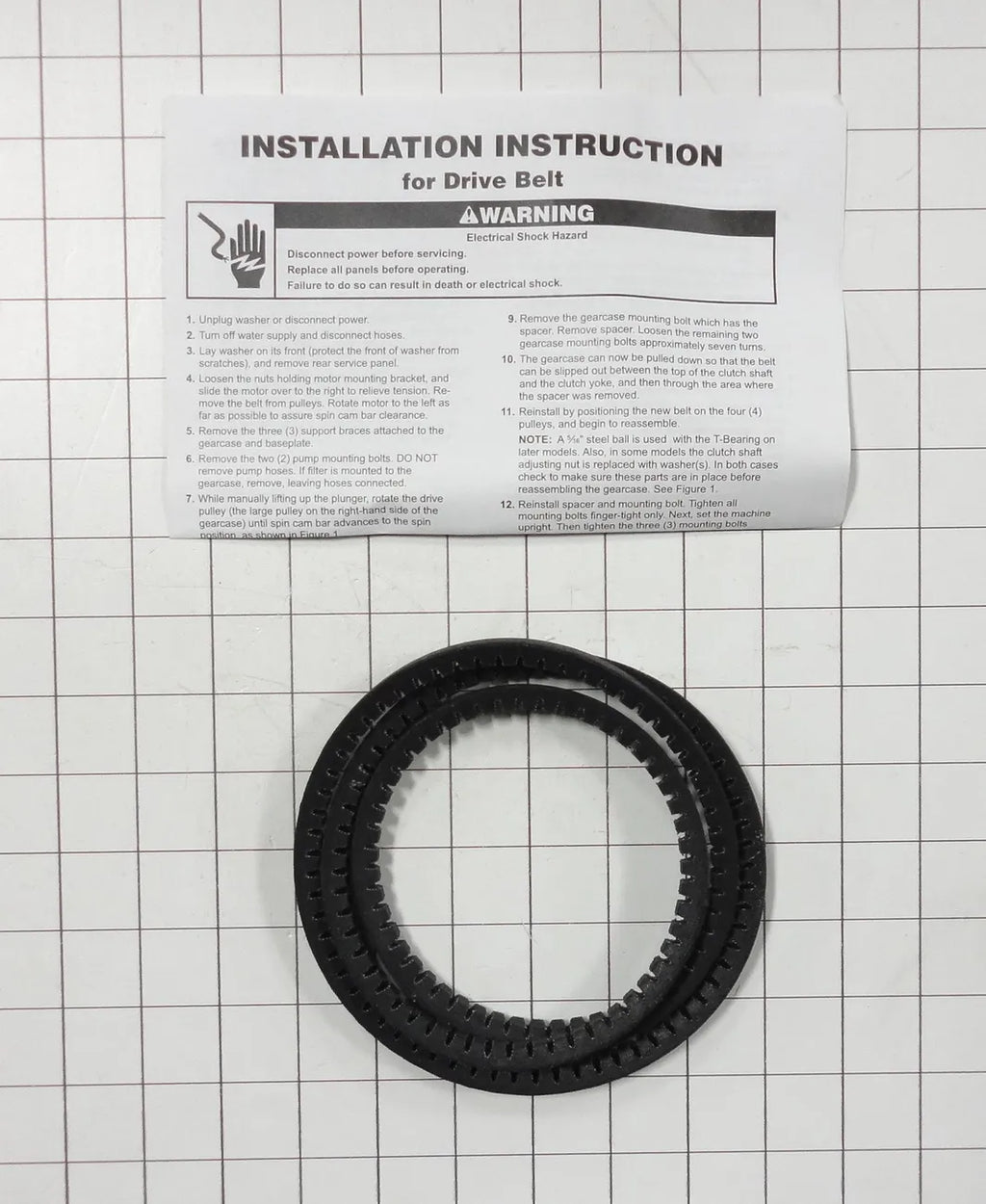 Whirlpool Washer Drive Belt 1/2 x 47-3/8 Inch WP95405