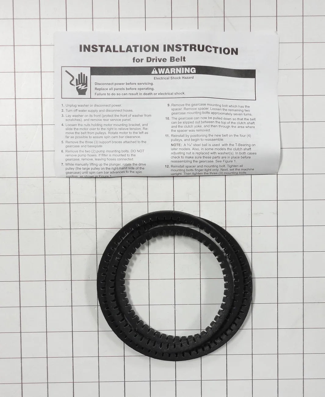 Whirlpool Washer Drive Belt 1/2 x 47-3/8 Inch WP95405