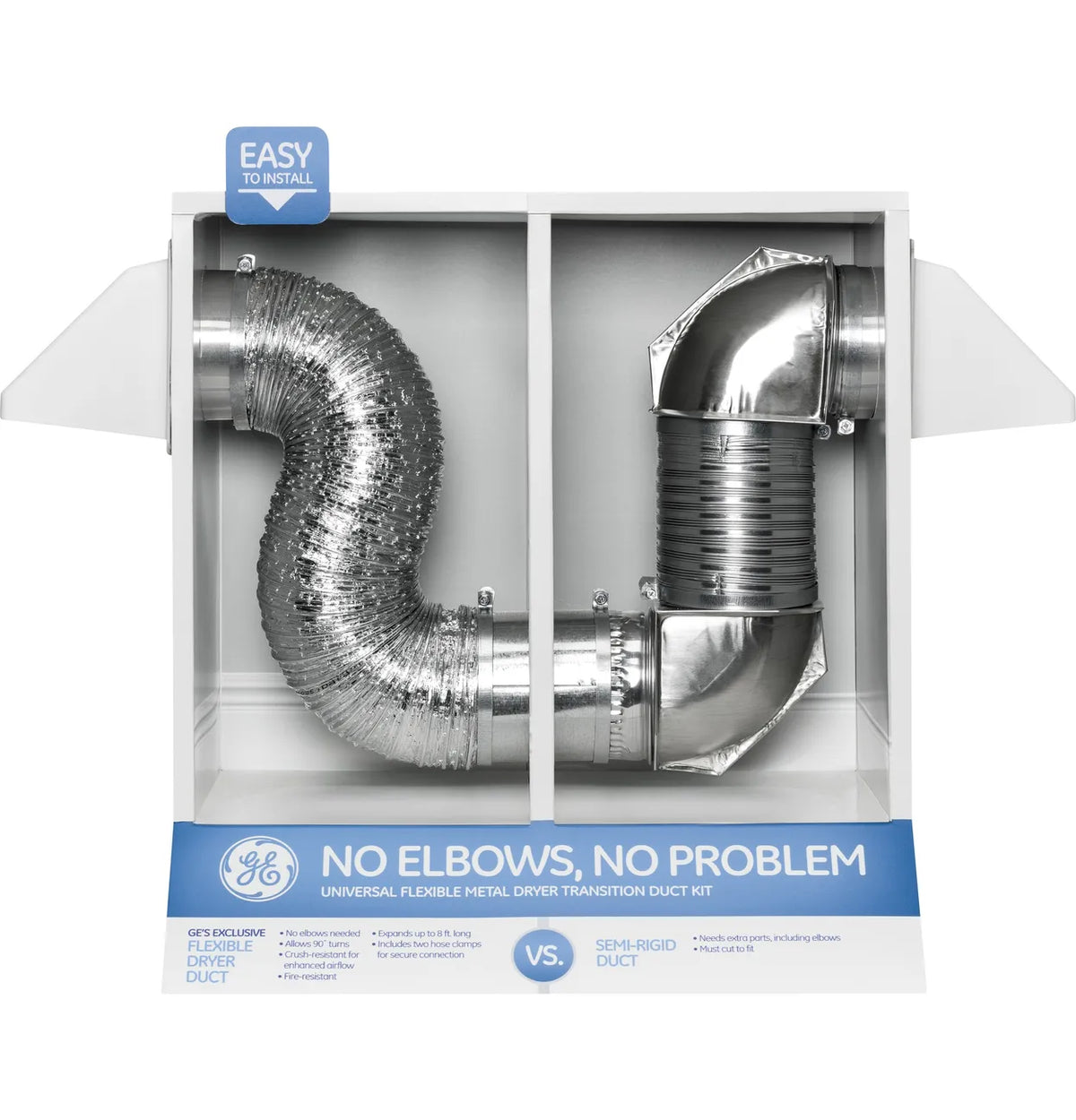 GE Flexible Metal Dryer Transition Duct, 4 In. x 8 Ft. PM08X10085