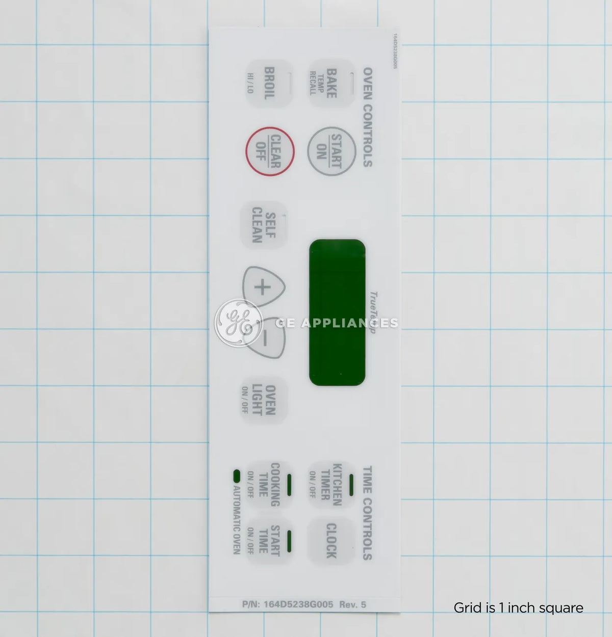 GE Range Faceplate Graphics Assembly WB27T10515