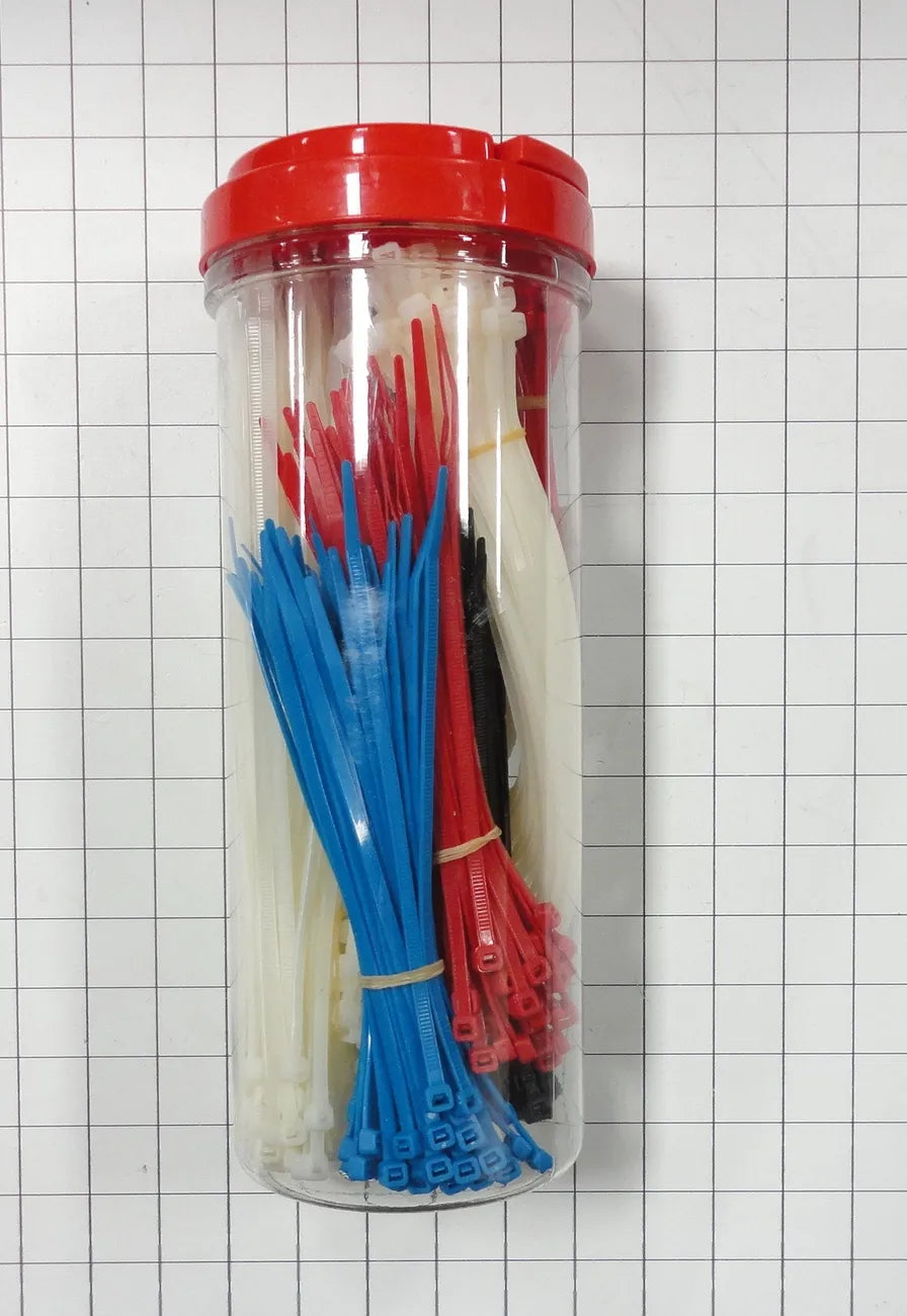 Monti & Associates Assorted Cable Tie Jar 600-Piece MA-WTJ1