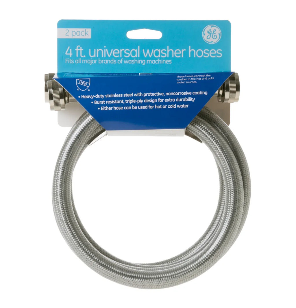 GE Stainless Steel Washer Fill Hoses 2 Pack WX14X10005