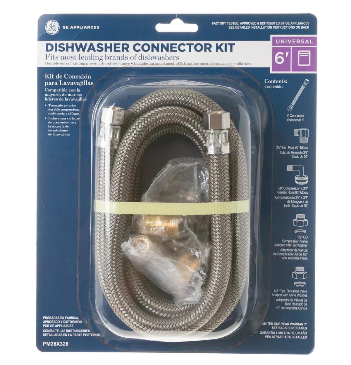 GE 6 Ft. Universal Dishwasher Connector Kit With Adapter PM28X326