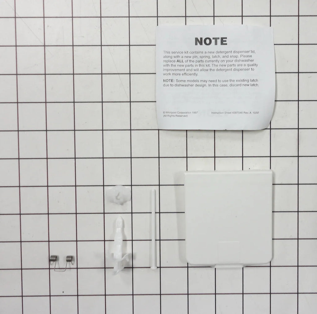 Whirlpool Dishwasher Detergent Dispenser Cover Kit 4387043