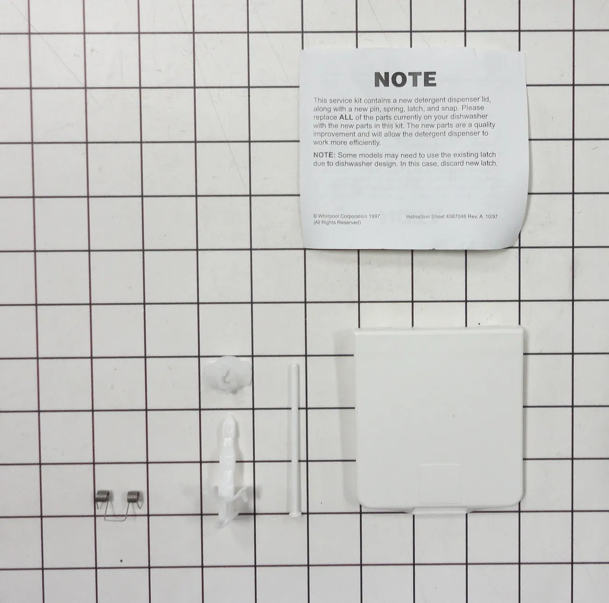 Whirlpool Dishwasher Detergent Dispenser Cover Kit 4387043