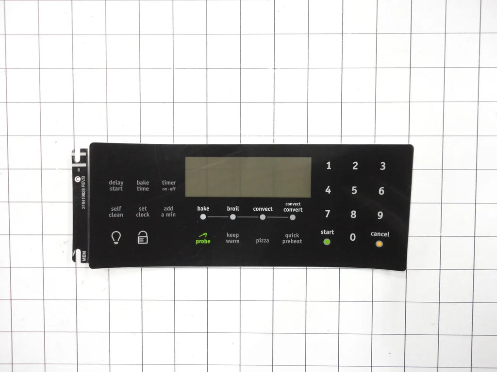 Frigidaire Range Clock/Control Overlay, Black 316419828