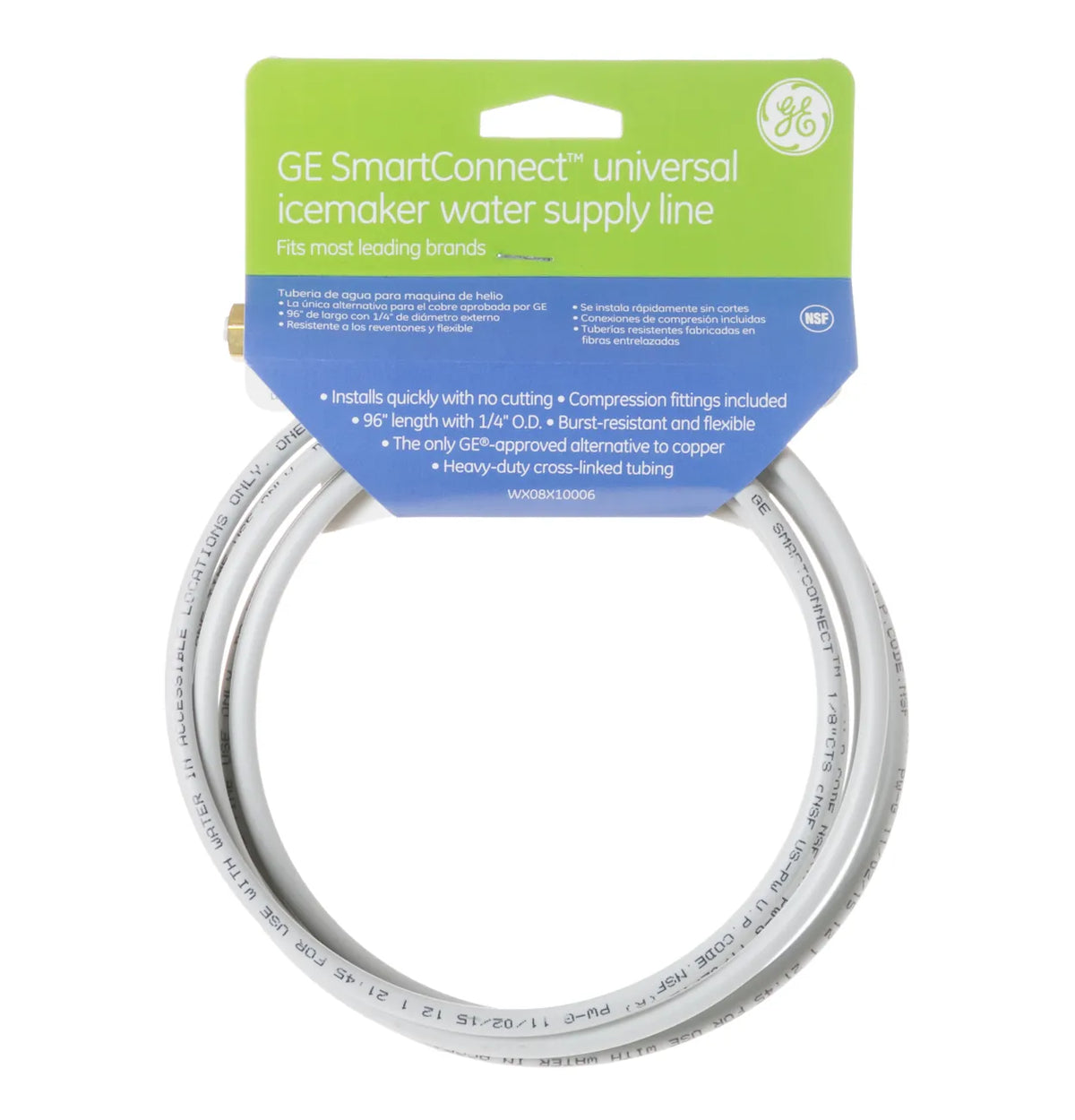 GE SmartConnect Refrigerator Water Line Tubing 6 Ft WX08X10006