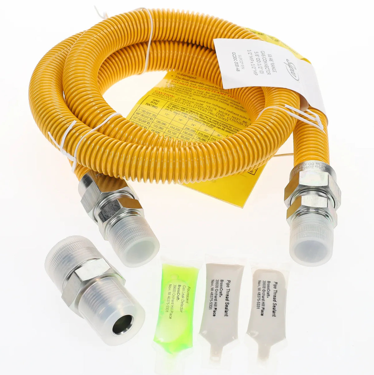 USD Products Range Gas Connector 5/8 In. OD 1/2 In. MIP x MIP 48 In. 303-3131-48KIT