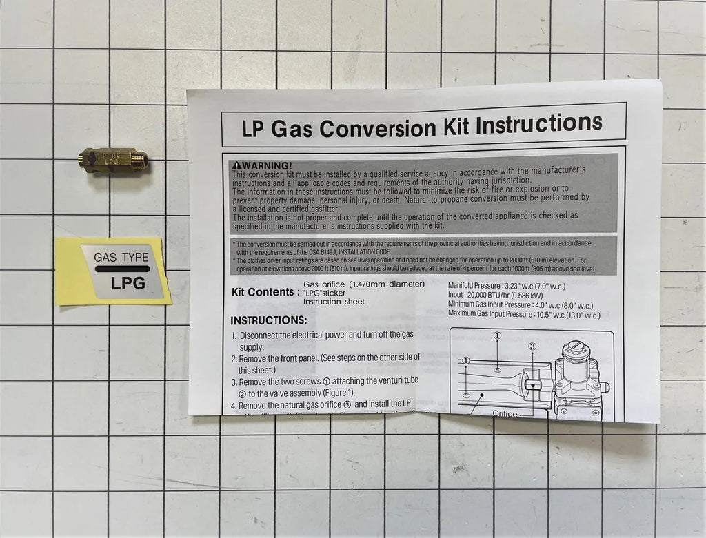 LG Dryer LP Conversion Kit 383EEL3002R