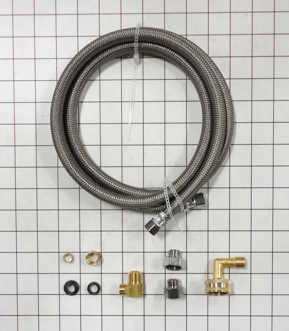 GE Dishwasher Braided Connector Kit with Fittings 6 Ft WX28X326
