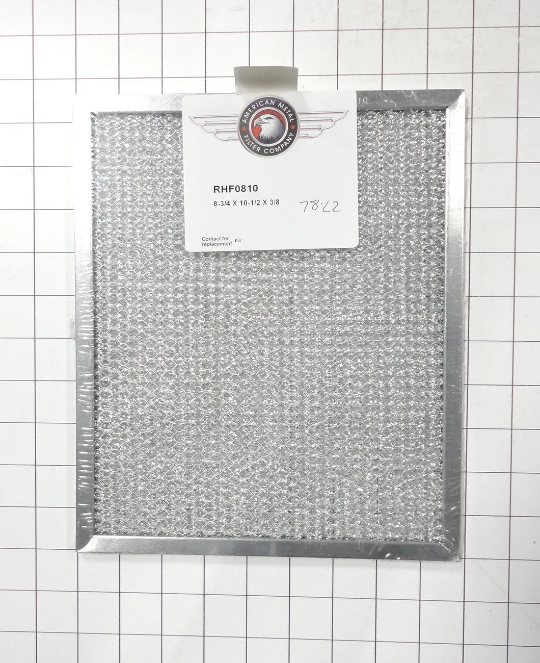 American Metal Filters Aluminum Range Hood Grease Filter 8-3/4 x 10-1/2 x 3/8 RHF0810