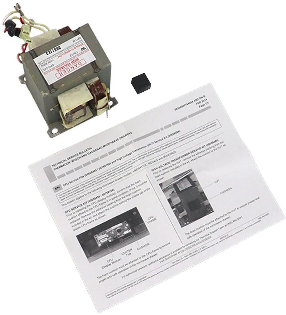 Bosch Microwave High Voltage Transformer Service Kit 00658484