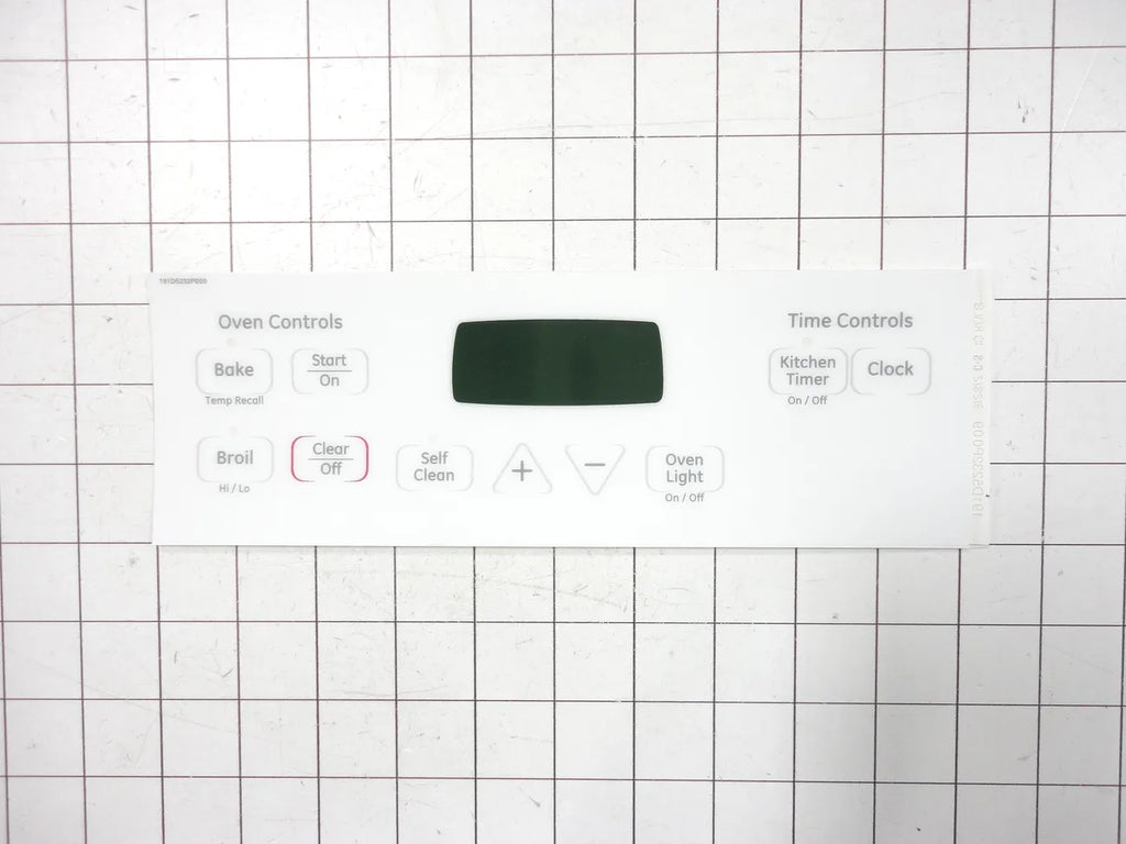 GE Range White Faceplate Graphics Overlay WB27T11014
