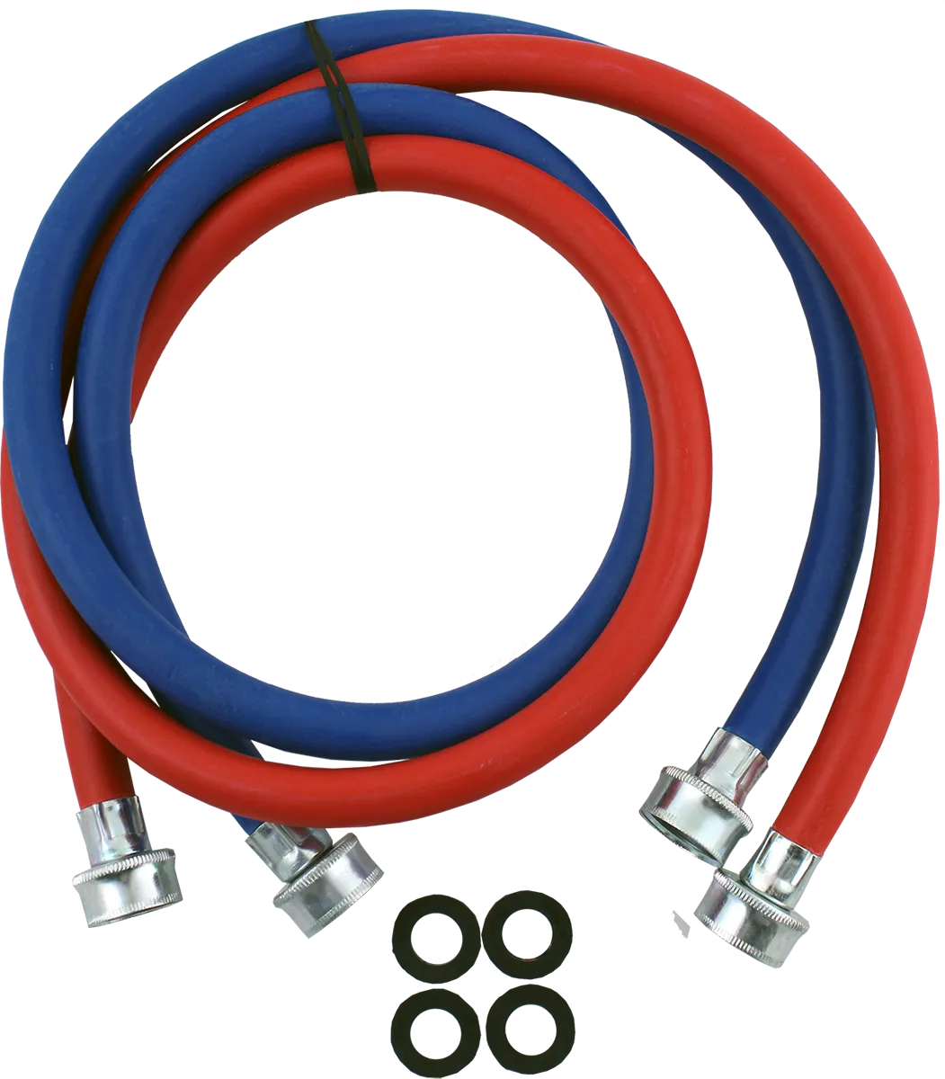 USD Products Washer Rubber Fill Hoses 3/8 In. x 6 Ft. Red and Blue 2-Pack 6FT-FHRB-2