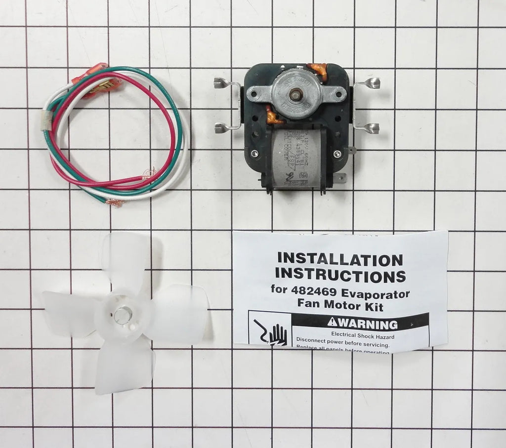 Whirlpool Refrigerator Evaporator Fan Motor Kit with Blade 482469