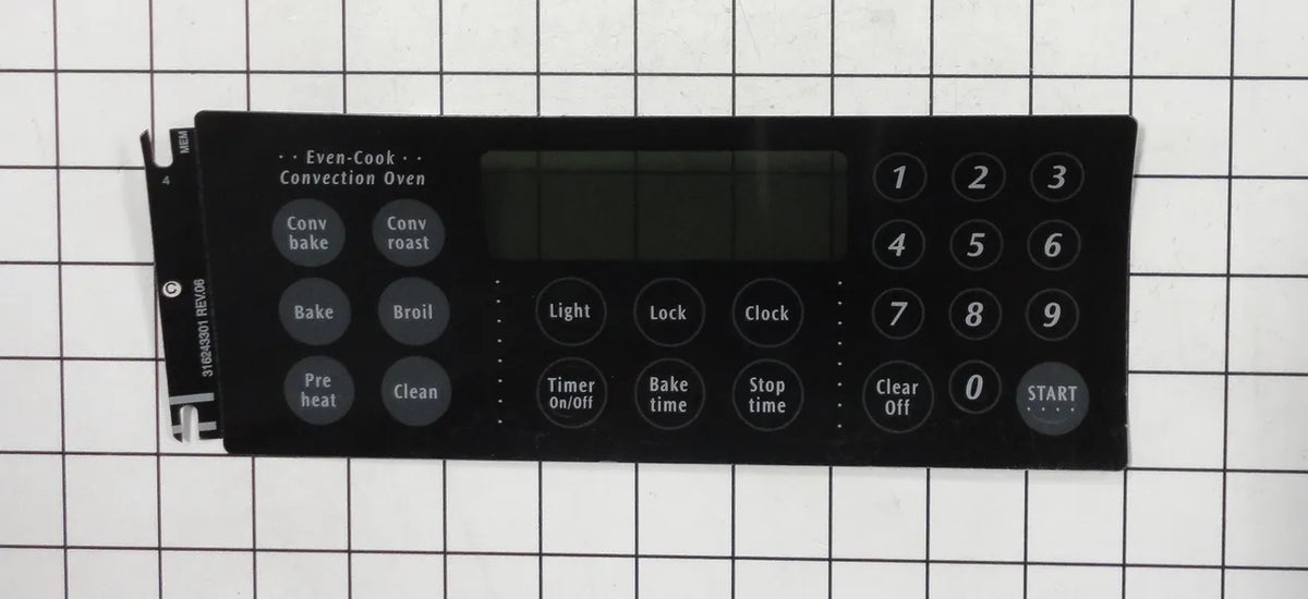 Frigidaire Range Black Clock Overlay 318214601