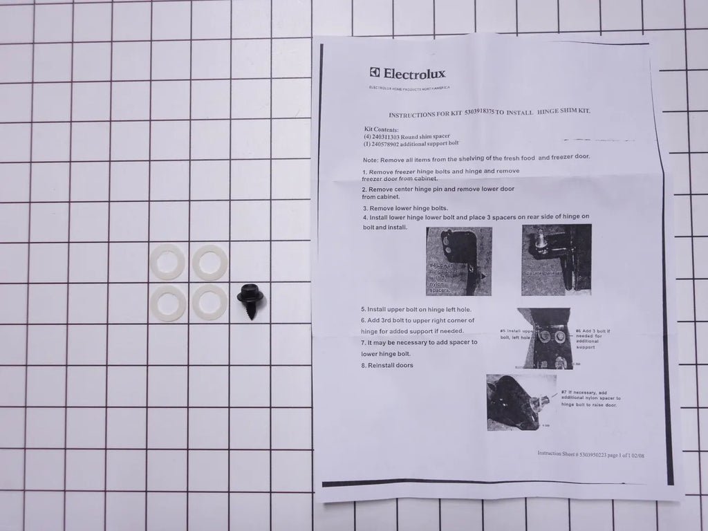 Frigidaire Refrigerator Hinge Shim Kit 5303918375