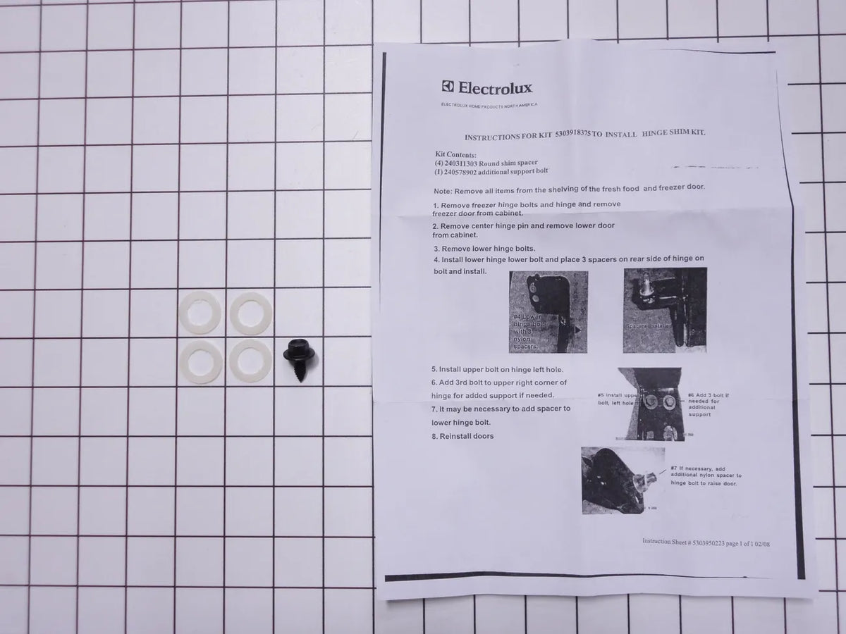 Frigidaire Refrigerator Hinge Shim Kit 5303918375