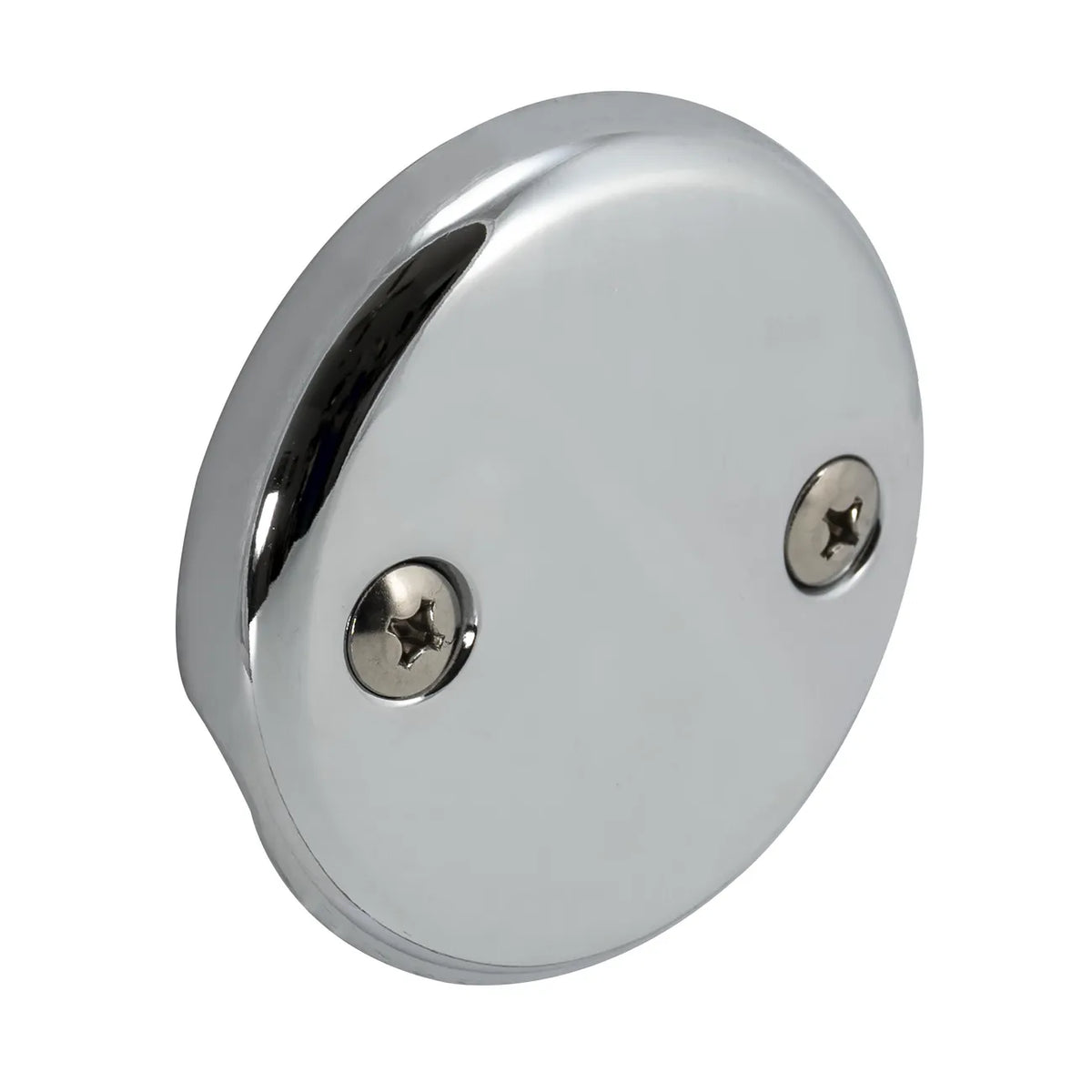 EZ-Flo Round Overflow Faceplate Two-Hole with Brass Screws Chrome 35245