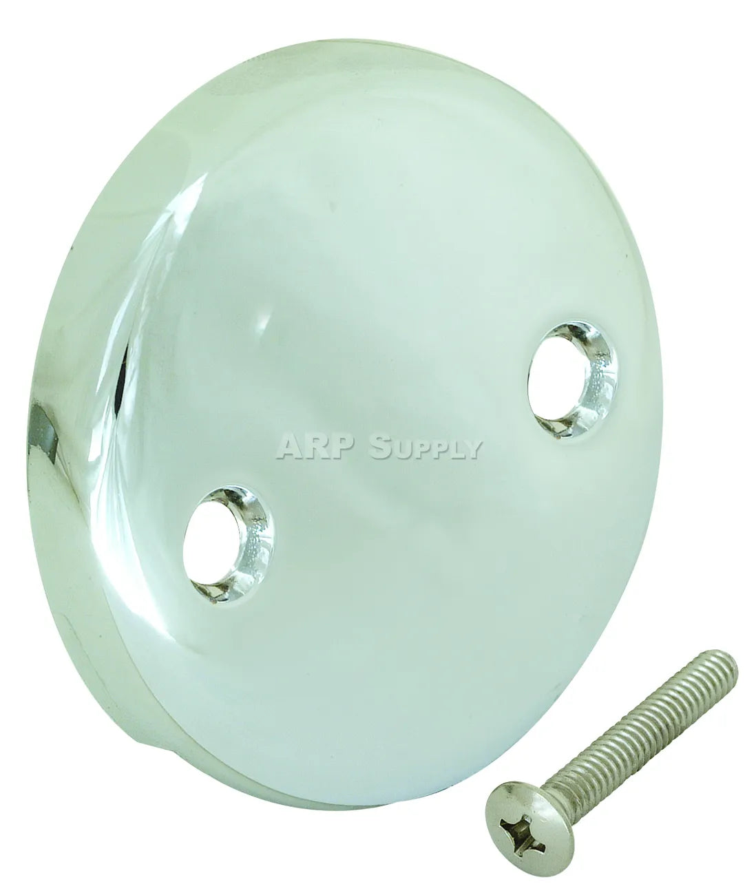 EZ-Flo Round Overflow Faceplate Two-Hole with Brass Screws Chrome 35245
