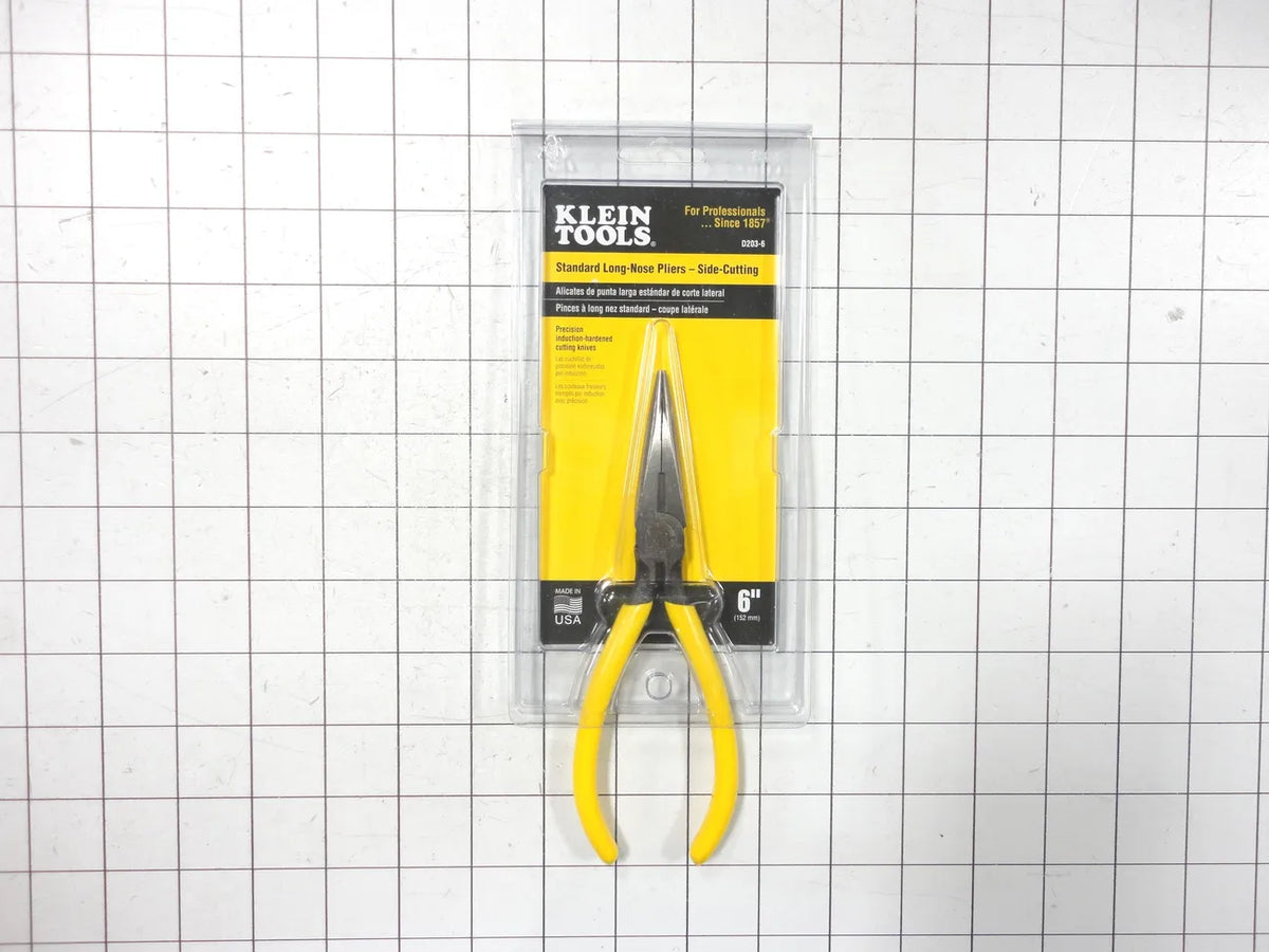 Klein Tools 6 In Standard Side Cutting Long Nose Pliers D203-6