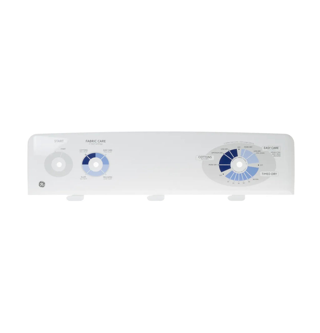 GE Dryer Control Panel Backsplash White WE19M1493