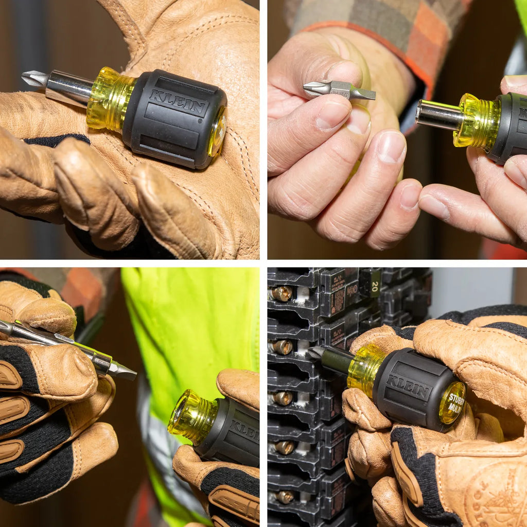 Klein Tools 6-in-1 Stubby Multi-Bit Screwdriver / Nut Driver 32561