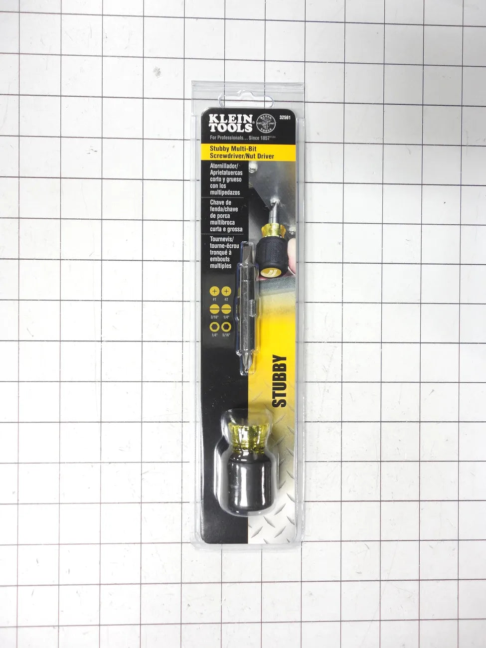Klein Tools 6-in-1 Stubby Multi-Bit Screwdriver / Nut Driver 32561