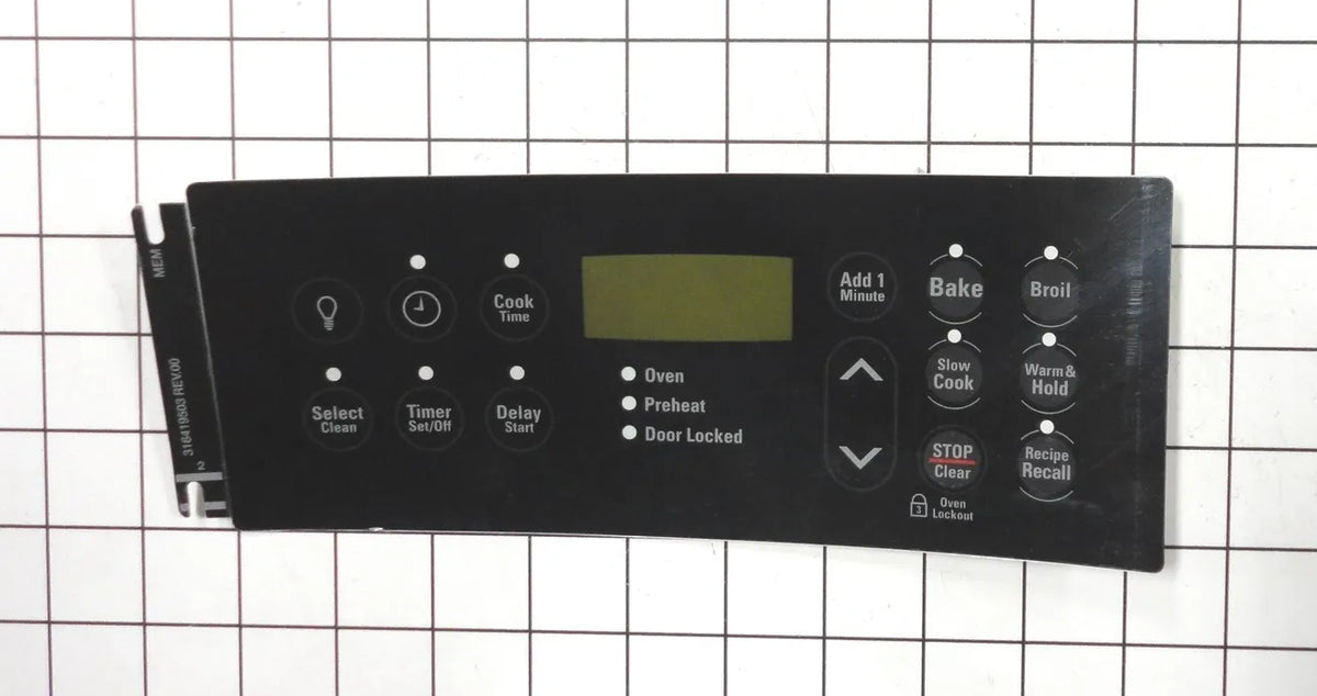 Frigidaire Range Control Panel Overlay 316419503