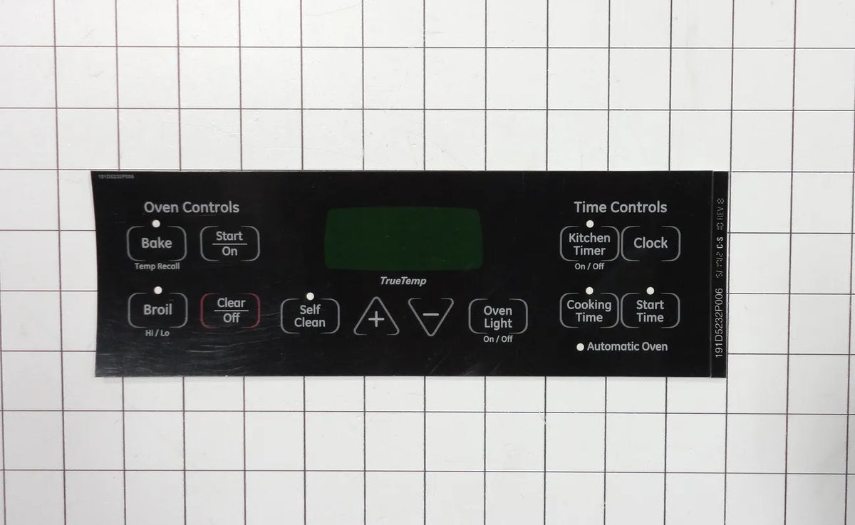 GE Range Faceplate Graphics Overlay WB27T11005