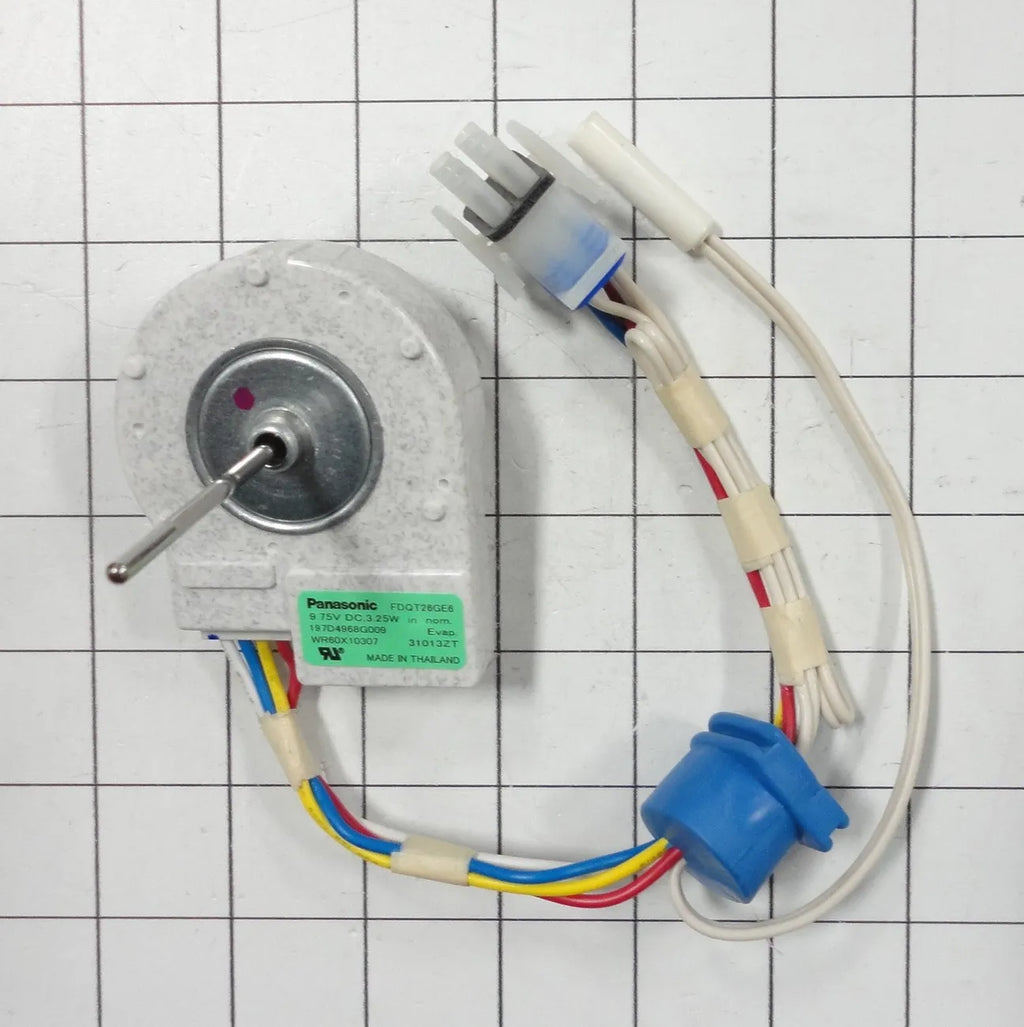 GE Refrigerator Evaporator Fan Motor DC with Harness WR60X10307