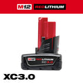 Milwaukee M12 REDLITHIUM XC 3.0 Ah Battery 48-11-2402