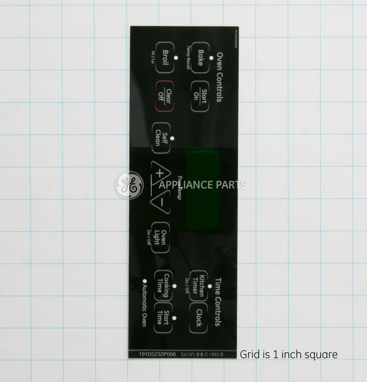 GE Range Faceplate Graphics Overlay WB27T11005