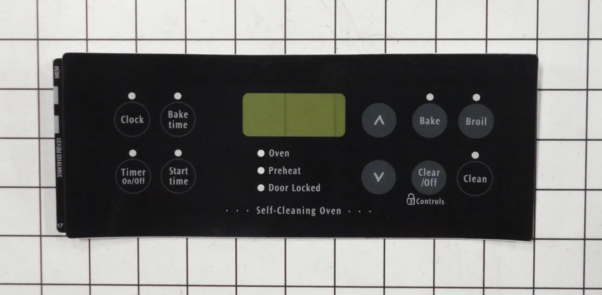 Frigidaire Range Clock Control Overlay, Black 316419141