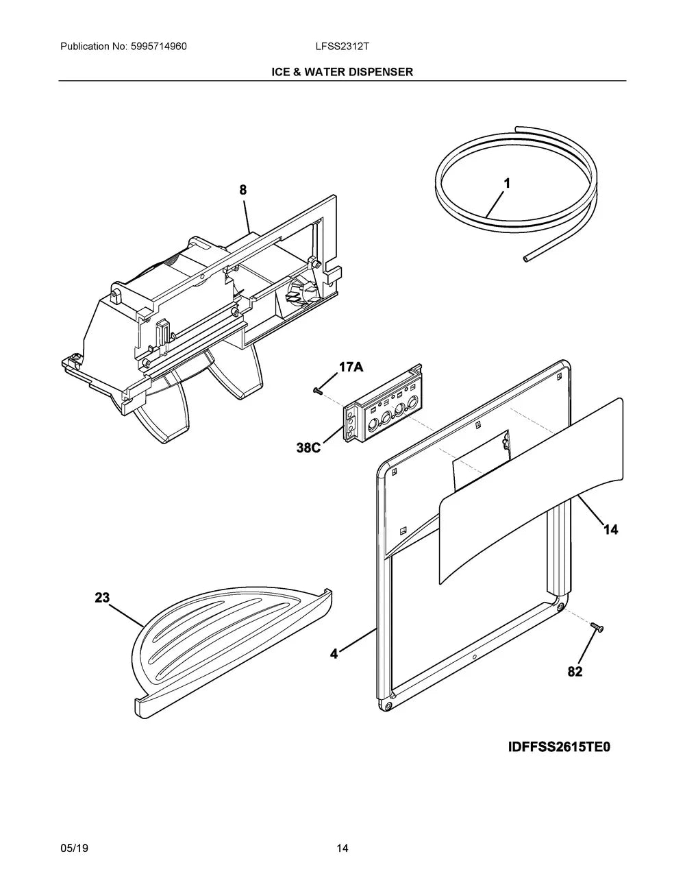Frigidaire Refrigerator Ice and Water Dispenser Drip Tray, Gray 241649007