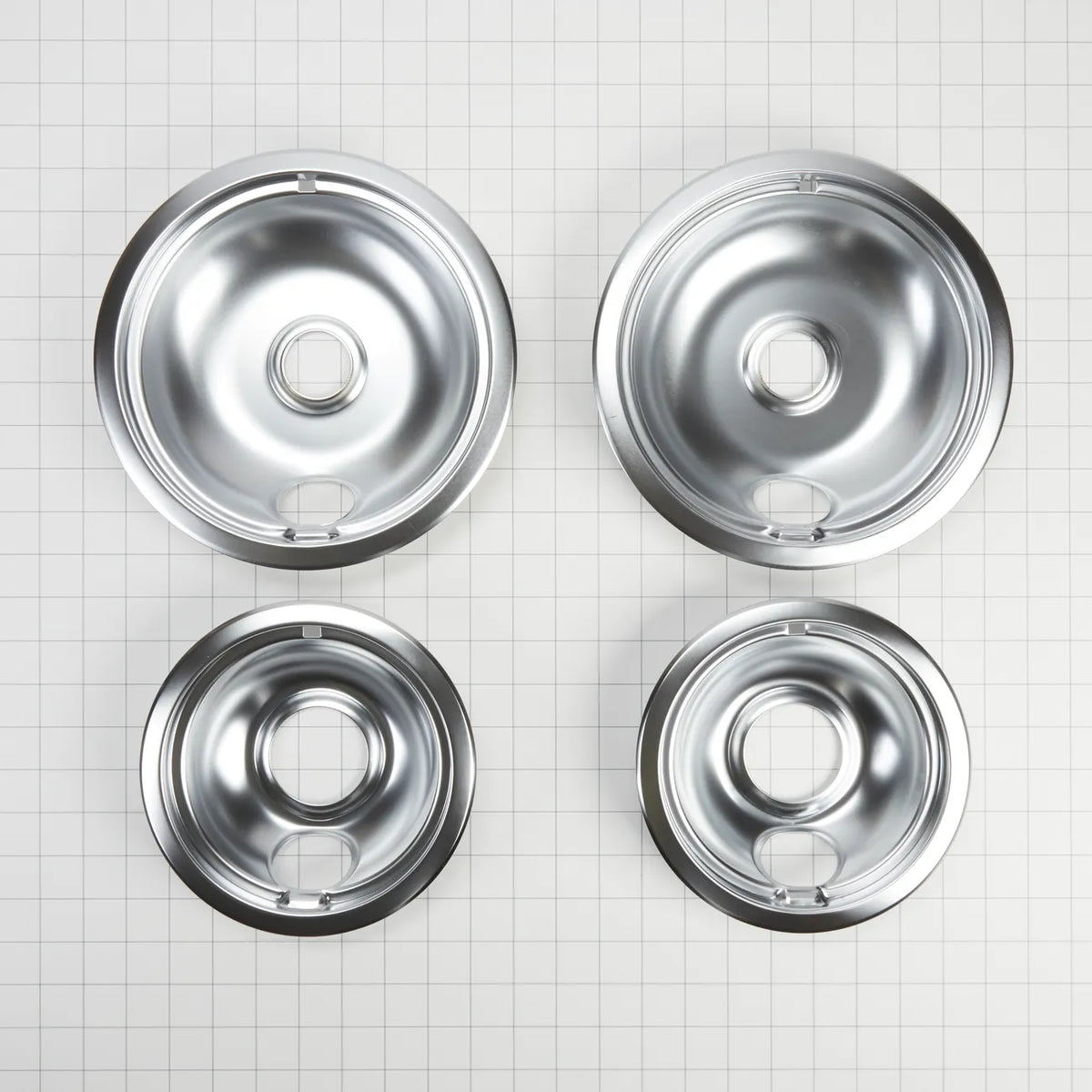 Whirlpool Range Chrome Drip Bowl Set of 4 W10278125