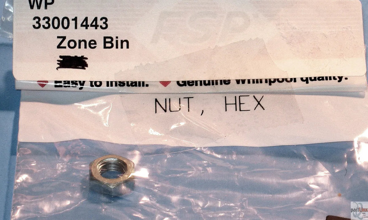Whirlpool Dryer Drum Roller Shaft Hex Nut WP33001443