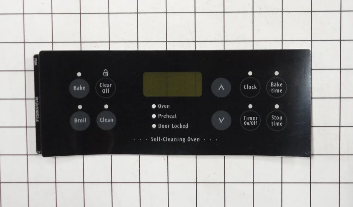 Frigidaire Range Clock Overlay, Black 316220805